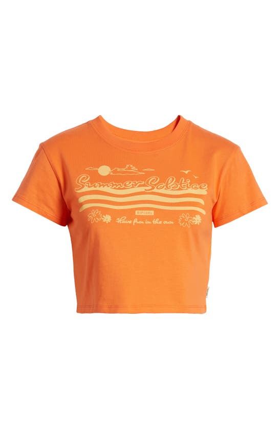 Shop Rip Curl Solstice Crop Graphic T-shirt In Bright Orange