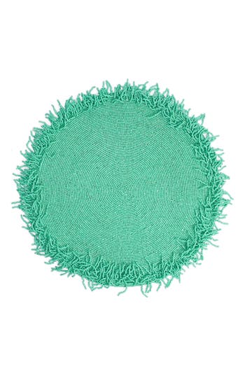 Tiramisu Fringe Beaded Placemat In Blue/green
