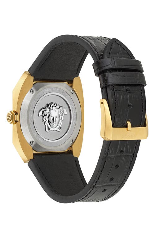 Shop Versace Antares Leather Strap Watch, 44mm X 41.5mm In Ip Yellow Gold