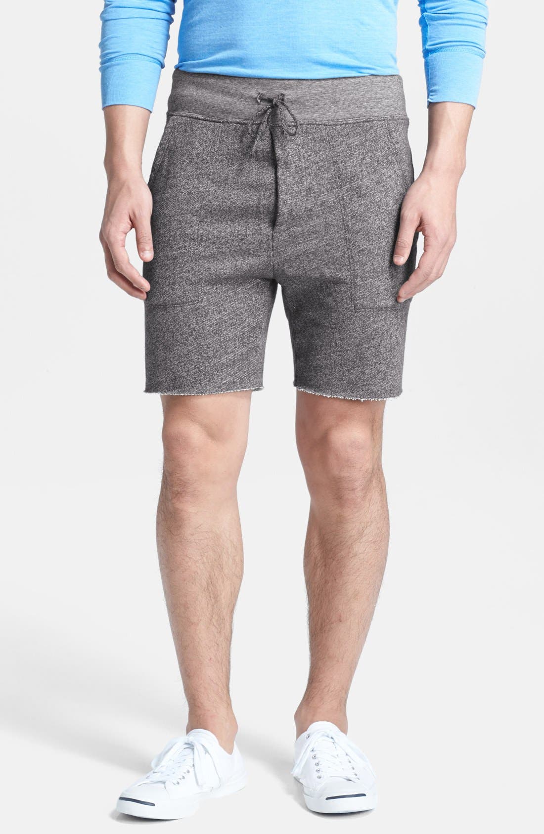 grey cut off sweat shorts