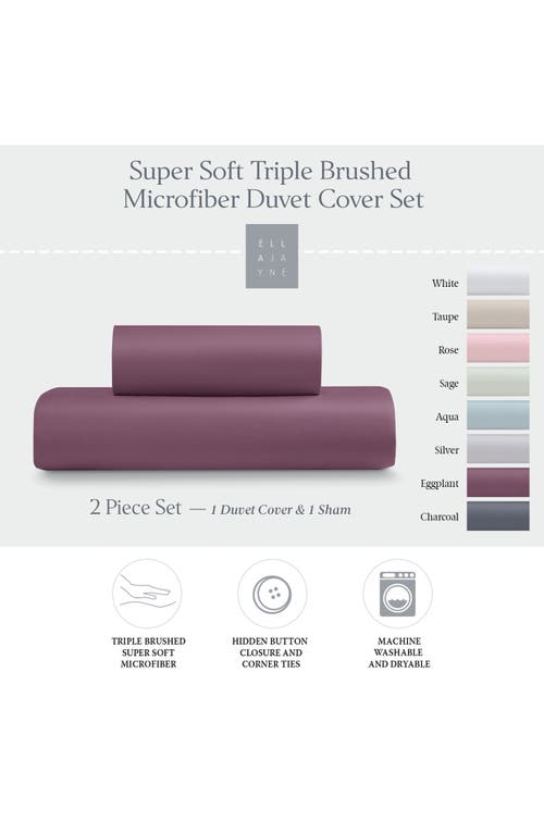 Ella Jayne Home Triple Brushed Duvet Cover & Sham Set In Eggplant