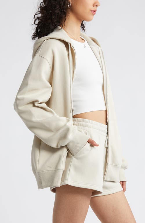 Shop Bp. Oversize Zip Fleece Hoodie In Beige Pumice