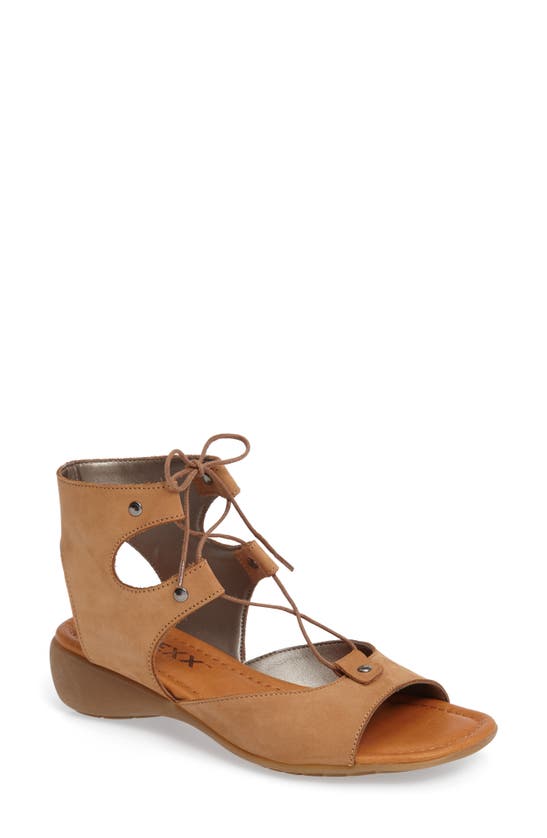 The Flexx Lace-up Gladiator Sandal In Brown