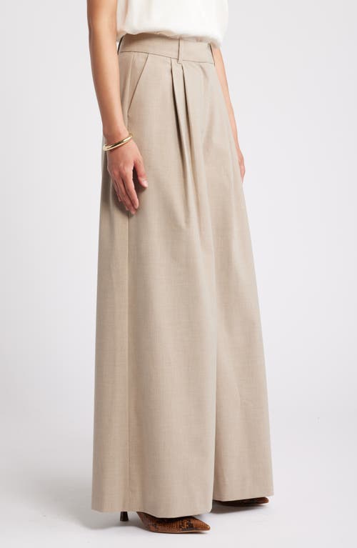 Shop Nordstrom Pleated Wide Leg Pants In Tan Doeskin Heather