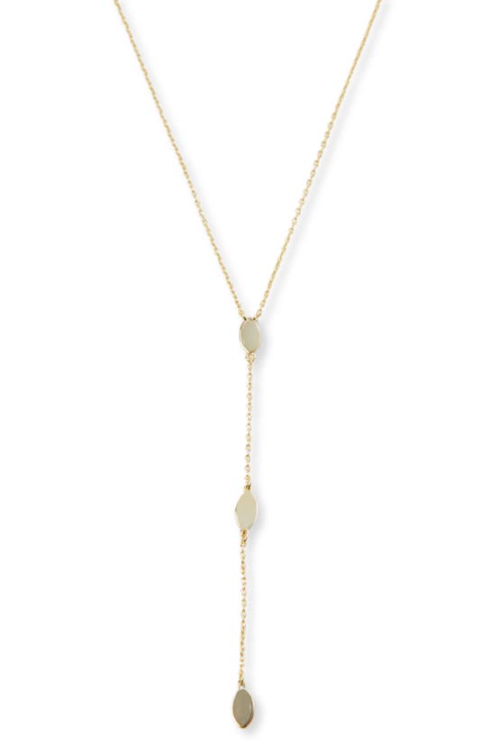Shop Argento Vivo Sterling Silver Organic-shape Y-necklace In Gold