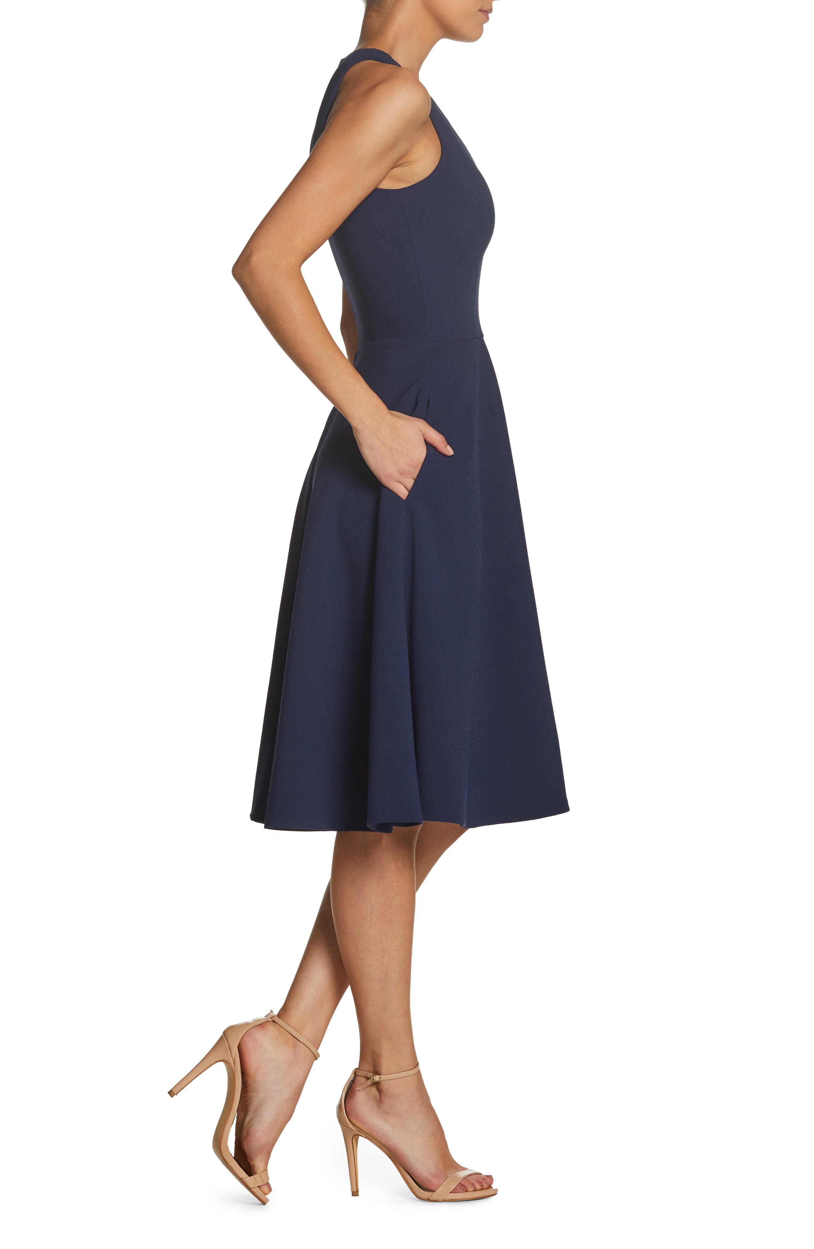 catalina tea length fit & flare dress