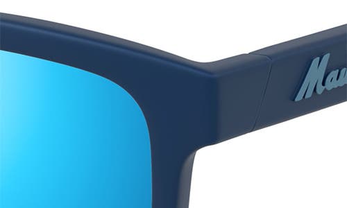 Maui Jim Opiopio Af 54mm Polarizedplus2® Rectangular Sunglasses In Matte Dark Blue