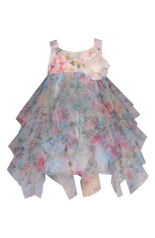 Iris & Ivy Kids' Cascade Floral Tiered Party Dress Blue Multi at Nordstrom,