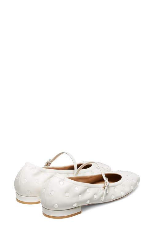 Shop Stuart Weitzman Claris Stud Ballet Flat In Cream