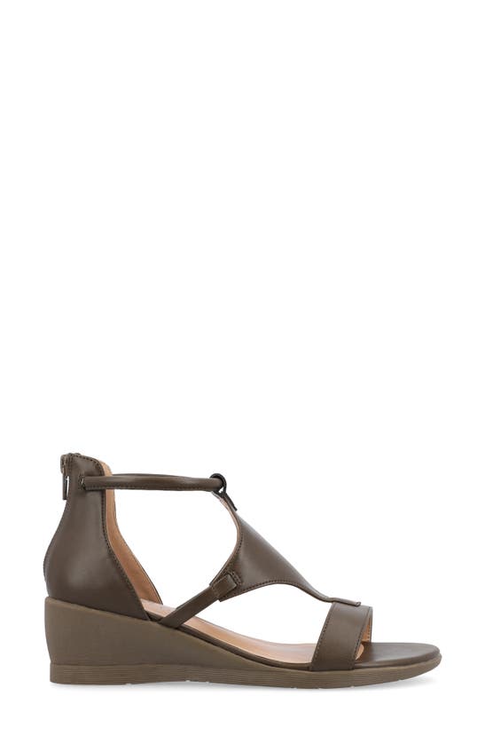 Shop Journee Collection Trayle Wedge Sandal In Olive