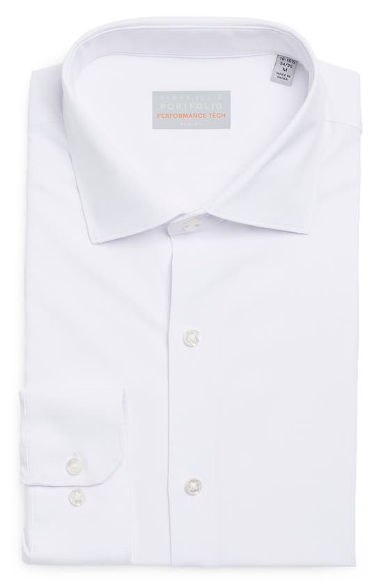 Perry Ellis Performance Tech Solid Shirt In White