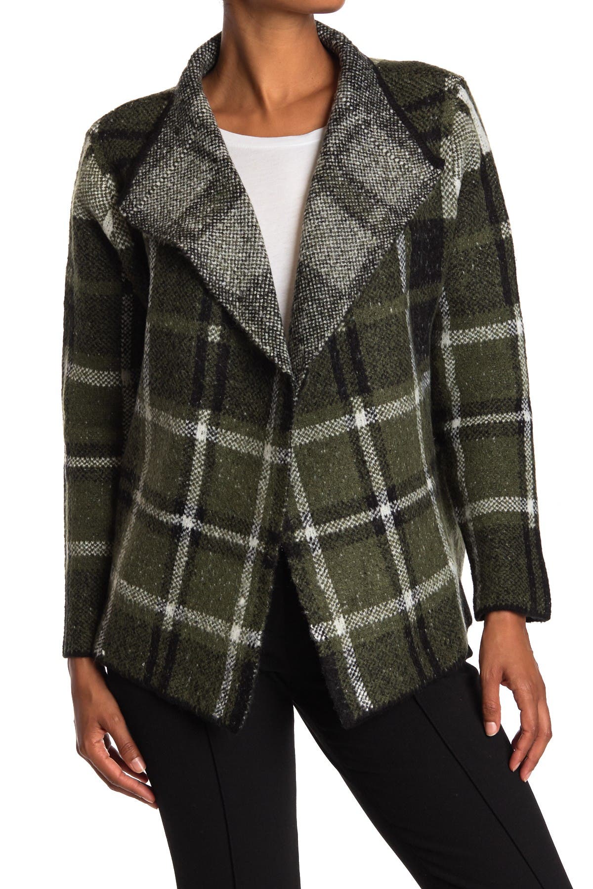 plaid cardigan jacket