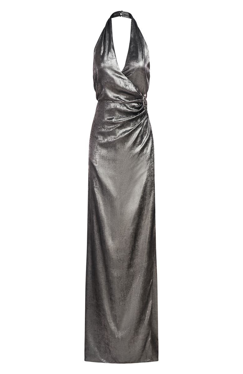 HALSTON Gwyneth Metallic Chiffon Gown | Nordstrom