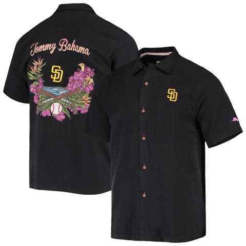 Tommy Bahama Cleveland Guardians Navy Baseball Bay Button-Up Shirt