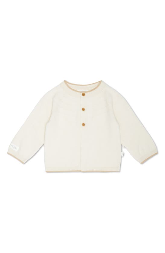Mori Knit Cardigan & Footed Leggings Set In Cream