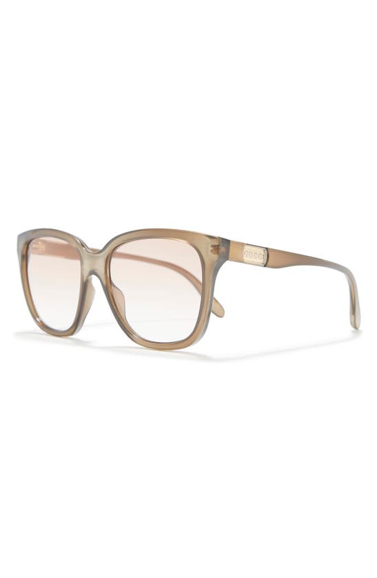 Gucci 56mm Gradient Square Sunglasses In Brown Orange