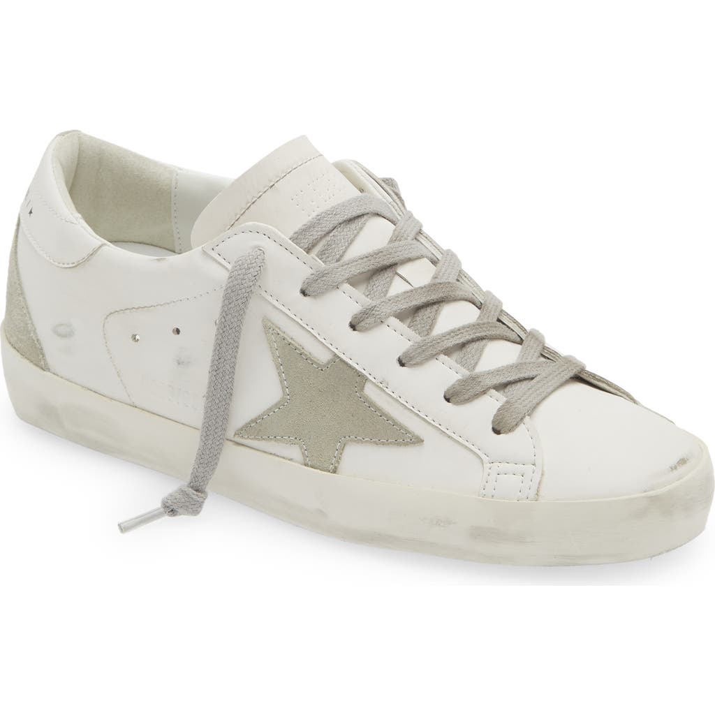 Golden Goose Super-star Low-top Leather Sneakers In White/ice