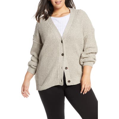 Plus Size Bp. Shaker Stitch Grandma Cardigan, Beige