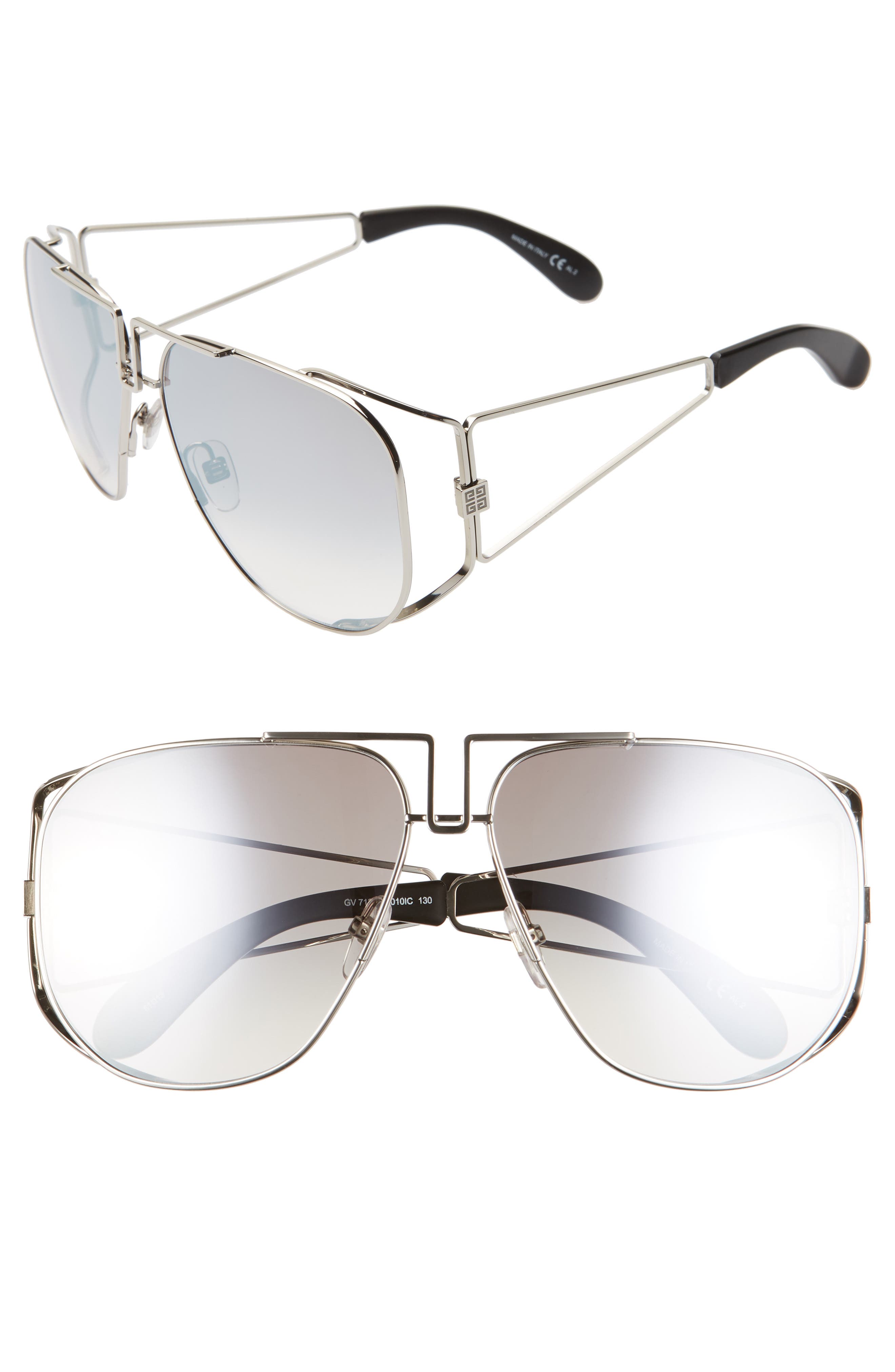 Women's Givenchy 61mm Aviator Sunglasses - Palladium