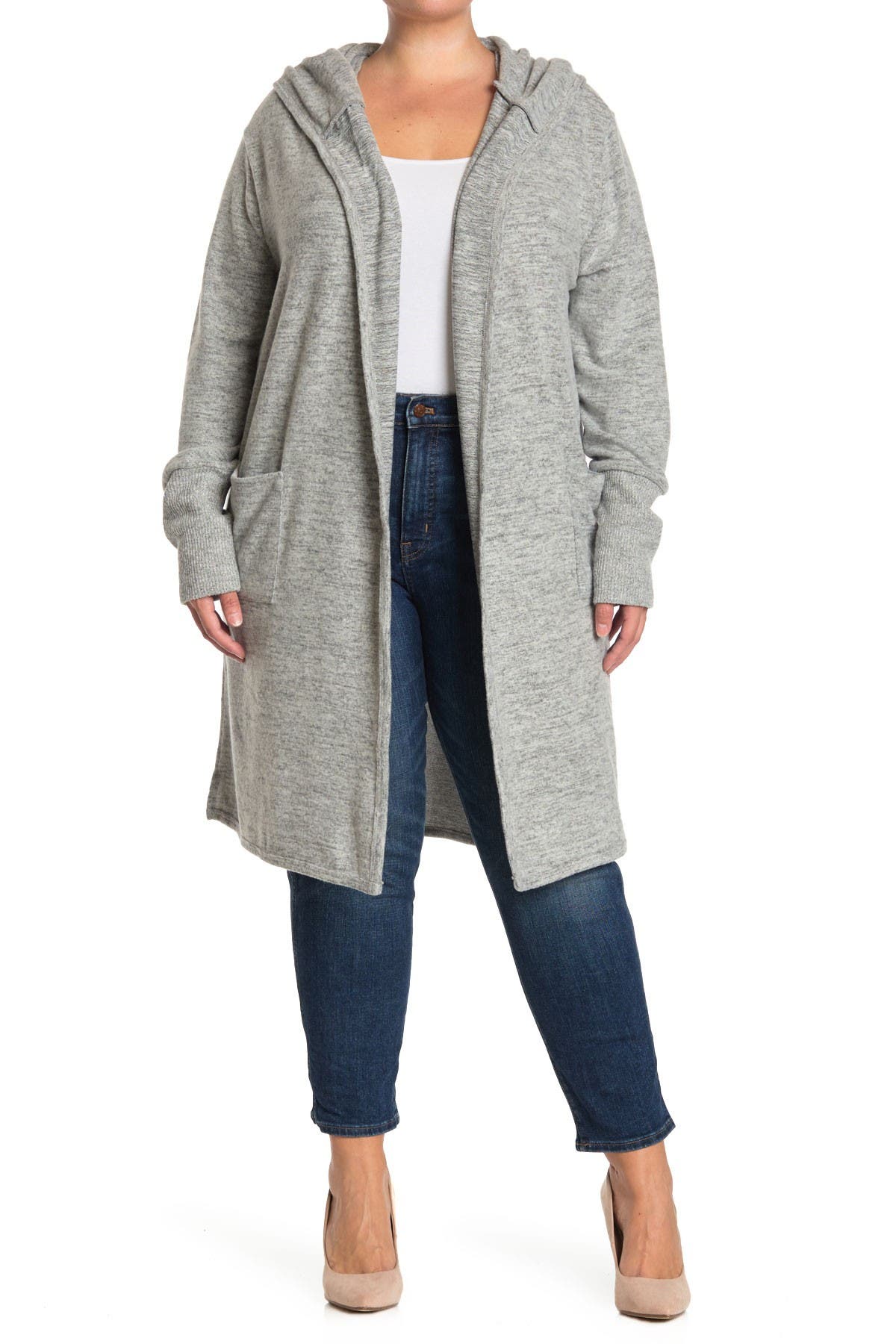 hooded duster cardigan