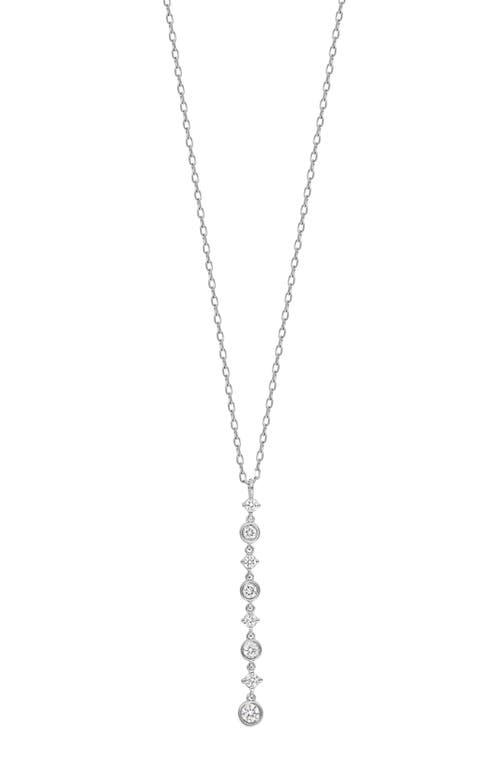 Shop Bony Levy Monaco Diamond Linear Pendant Necklace In 18k White Gold/diamond