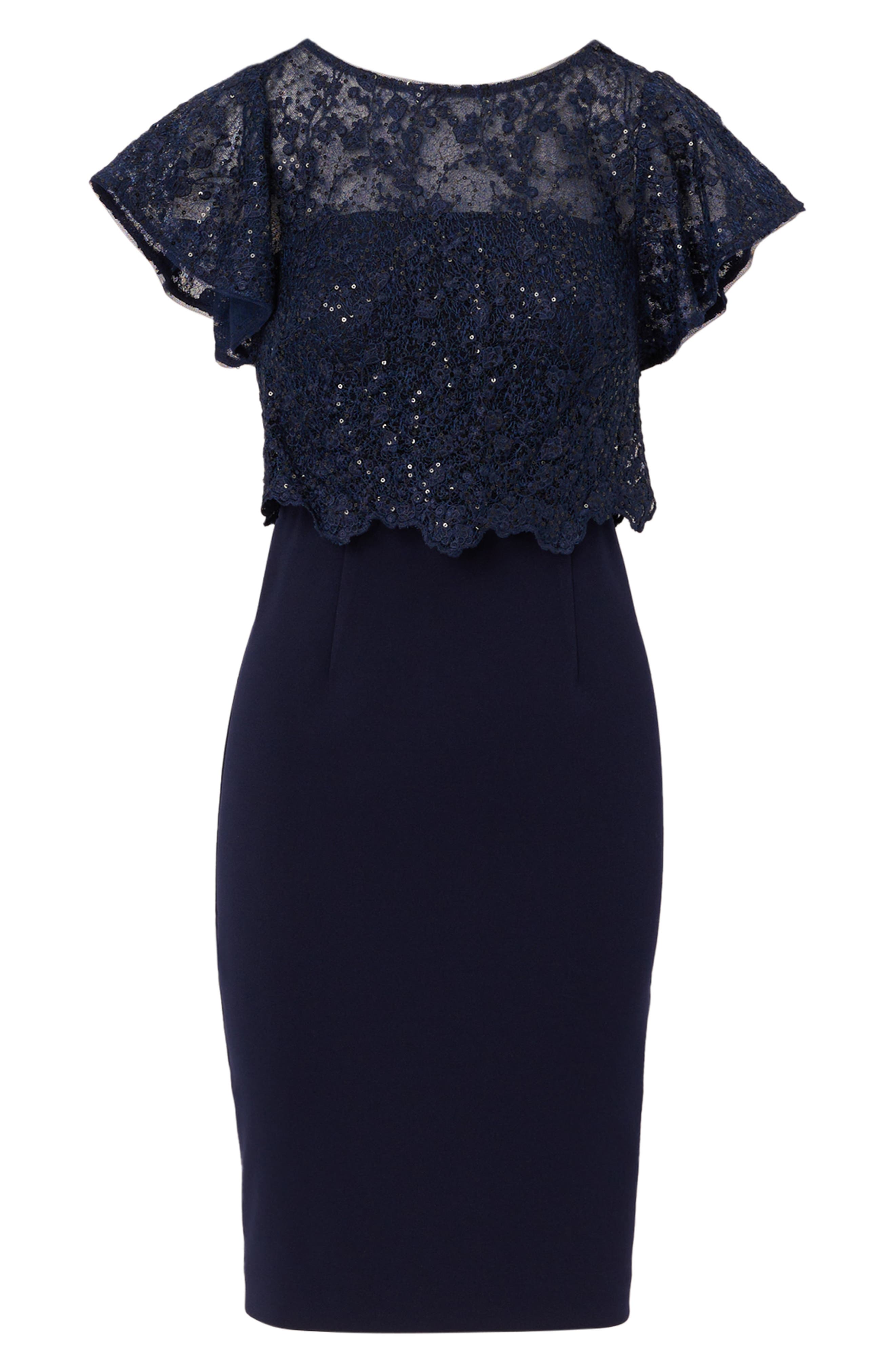 Adrianna Papell Sequin Flutter Sleeve Sheath Dress | Nordstrom