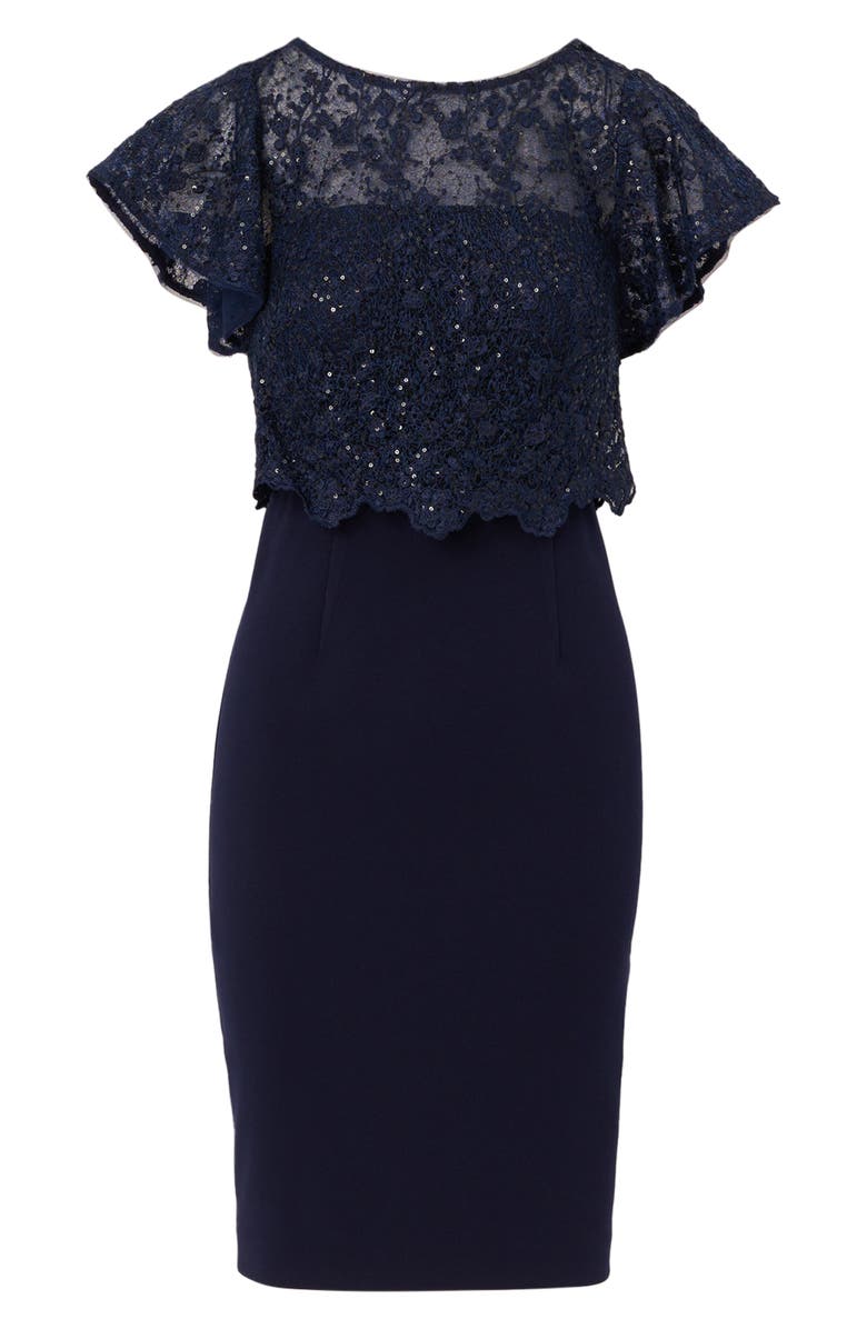 Adrianna Papell Sequin Flutter Sleeve Sheath Dress | Nordstrom