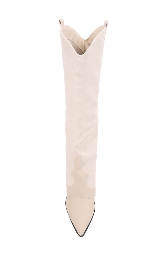 Shop Berness Brandy Ruched Western Boot In Beige