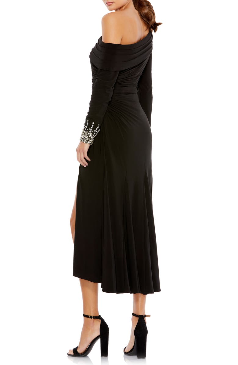 Mac Duggal One-Shoulder Long Sleeve Midi Dress | Nordstrom