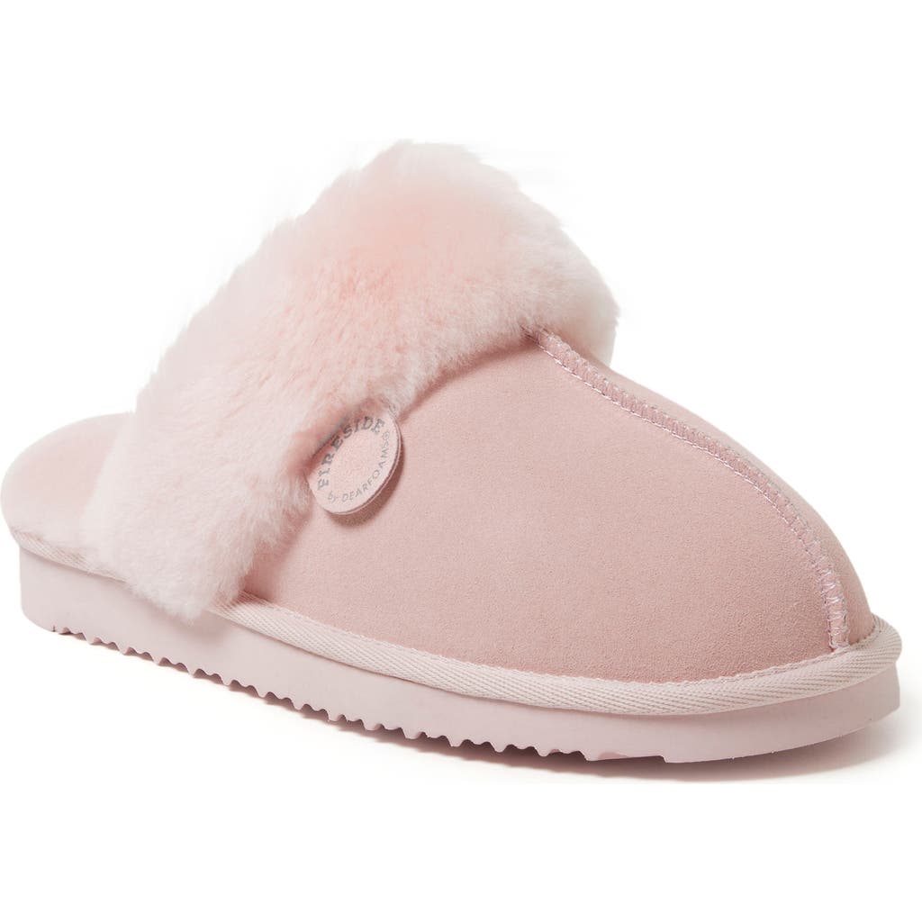 DEARFOAMS DEARFOAMS FIRESIDE SYDNEY GENUINE SHEARLING SCUFF SLIPPER