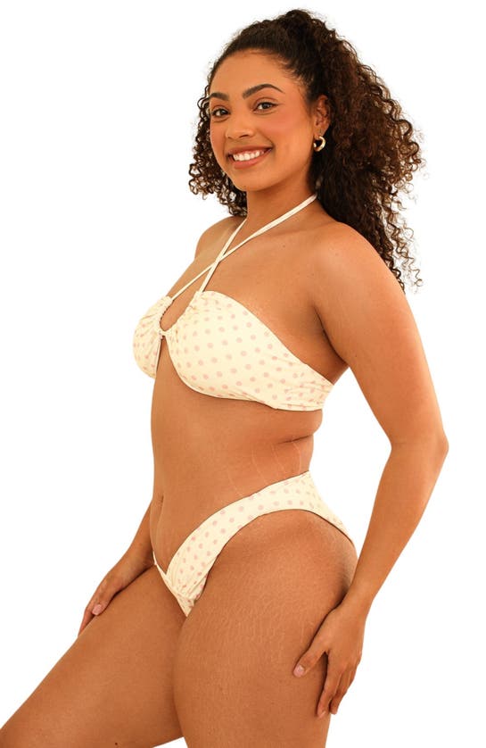 Dippin Daisys Angel Cheeky Bikini Bottom In Dotted Pink