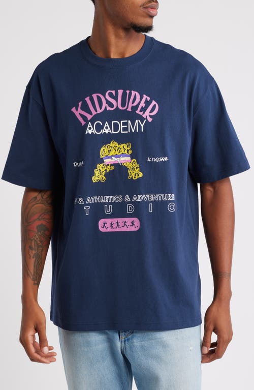 PUMA x KidSuper Graphic T-Shirt in Club Navy 