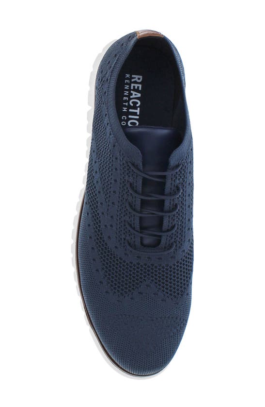 Shop Reaction Kenneth Cole Nio Wingtip Knit Oxford In Navy