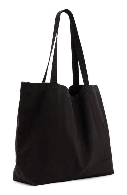 Shop Allsaints Orlando Logo Canvas Tote In Black/chalk