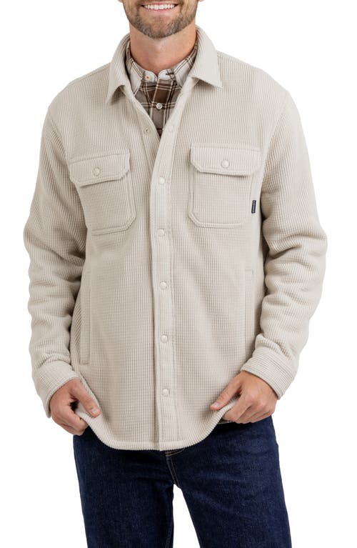 Shop Rainforest Highland Waffle Knit Shirt Jacket With Faux Shearling Lining In Oatmeal