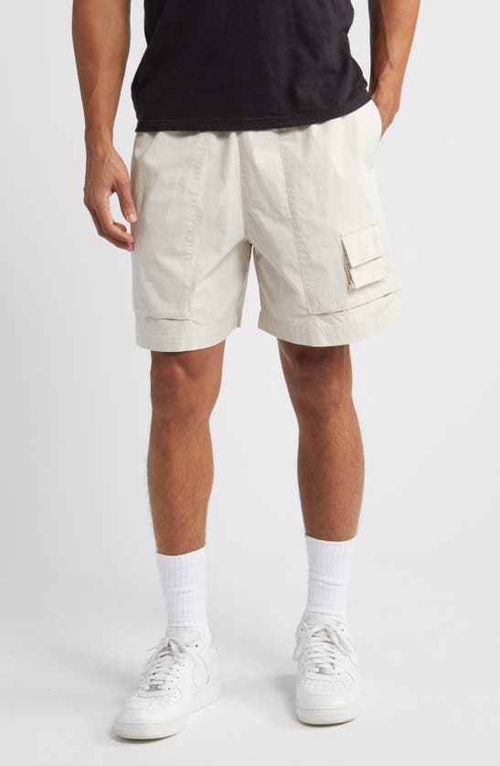 Shop Nike Life Drawstring Cargo Camp Shorts In Light Orewood Brown