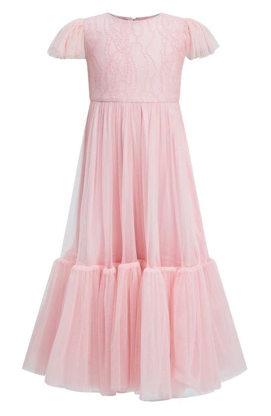 Shop Bardot Junior Kids' Kaia Tulle Maxi Dress In Pink Mist