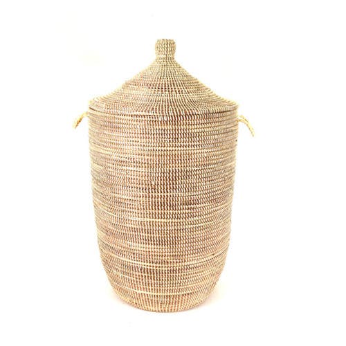 Mbare Dou Lid Storage Basket Monochrome In Natural