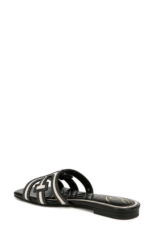 Shop Sam Edelman Bay Cutout Slide Sandal In Modern Ivory/black