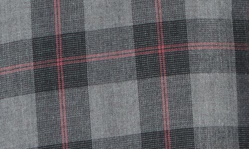 Travismathew Cloud Plaid Flannel Button-up Shirt In Heather Black/red