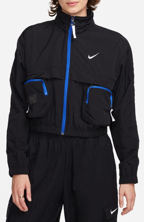 Shop Nike Sportswear City Utility Woven Jacket In Black/black/white