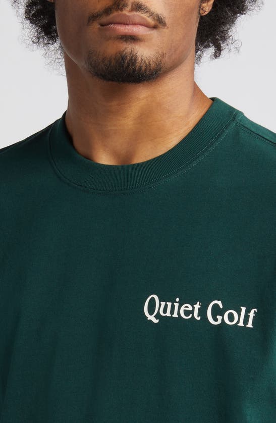 Shop Quiet Golf Pennant Cotton Graphic T-shirt In Forest