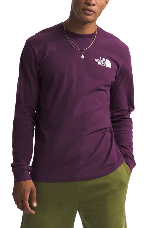 The North Face Places We Love Long Sleeve Cotton Graphic T-Shirt in Black Currant Purple/White at Nordstrom, Size Small