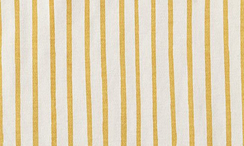 Shop Pehr Stripes Away Long Sleeve Ruffle Bodysuit In Marigold
