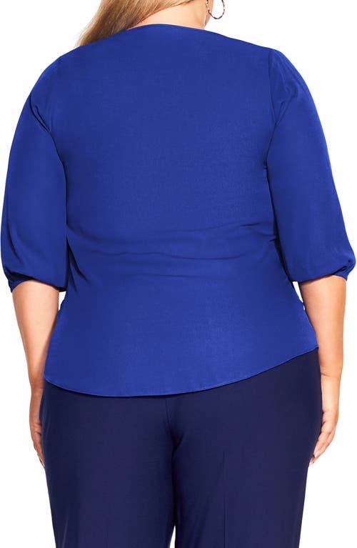 City Chic Zip Fling Top In Ultra Blue