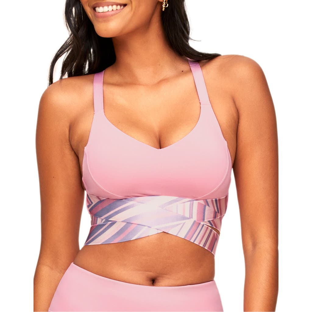 Shop Adore Me Maven Medium-impact Sports Bra In Stripe Pink