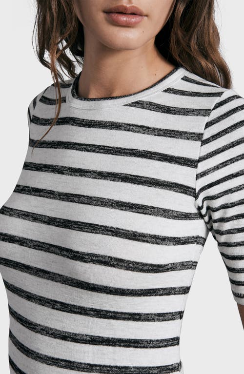 Rag & Bone The Knit Stripe Slim T-shirt In Grey Multi