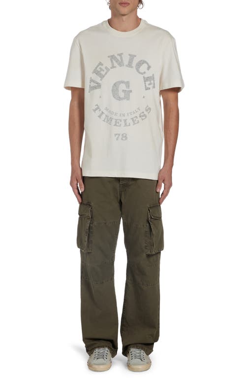Shop Golden Goose Journey Cotton Graphic T-shirt In Heritage White/black