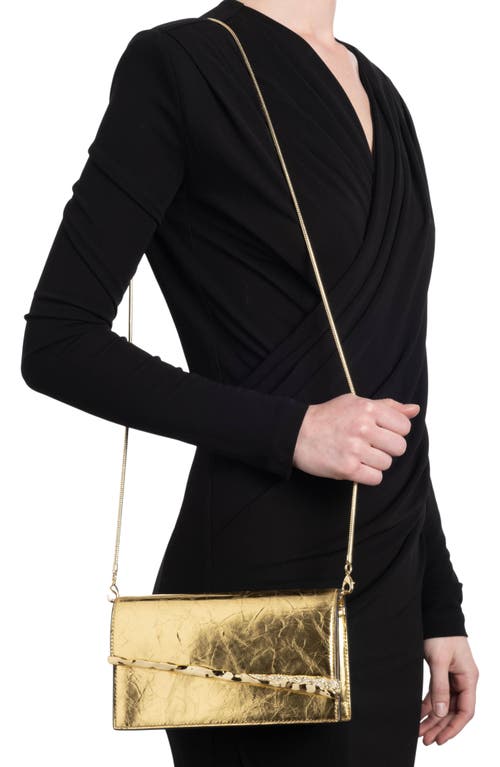 Shop Alexis Bittar Angular Convertible Leather Crossbody Bag In Gold