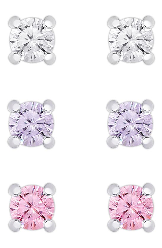 Shop Lily Nily Pack Of 3 Stud Earrings In Silver